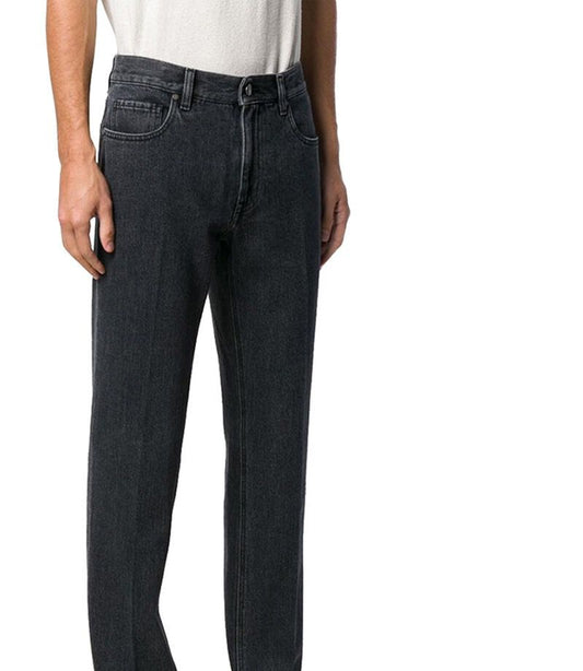 Z ZEGNA 深灰色徽標細節牛仔褲 男士